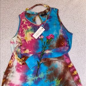 Multi colored tie dye blouse long sleeve